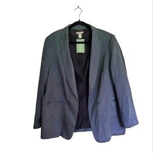 H&M Gray Herringbone Dark Academia Blazer